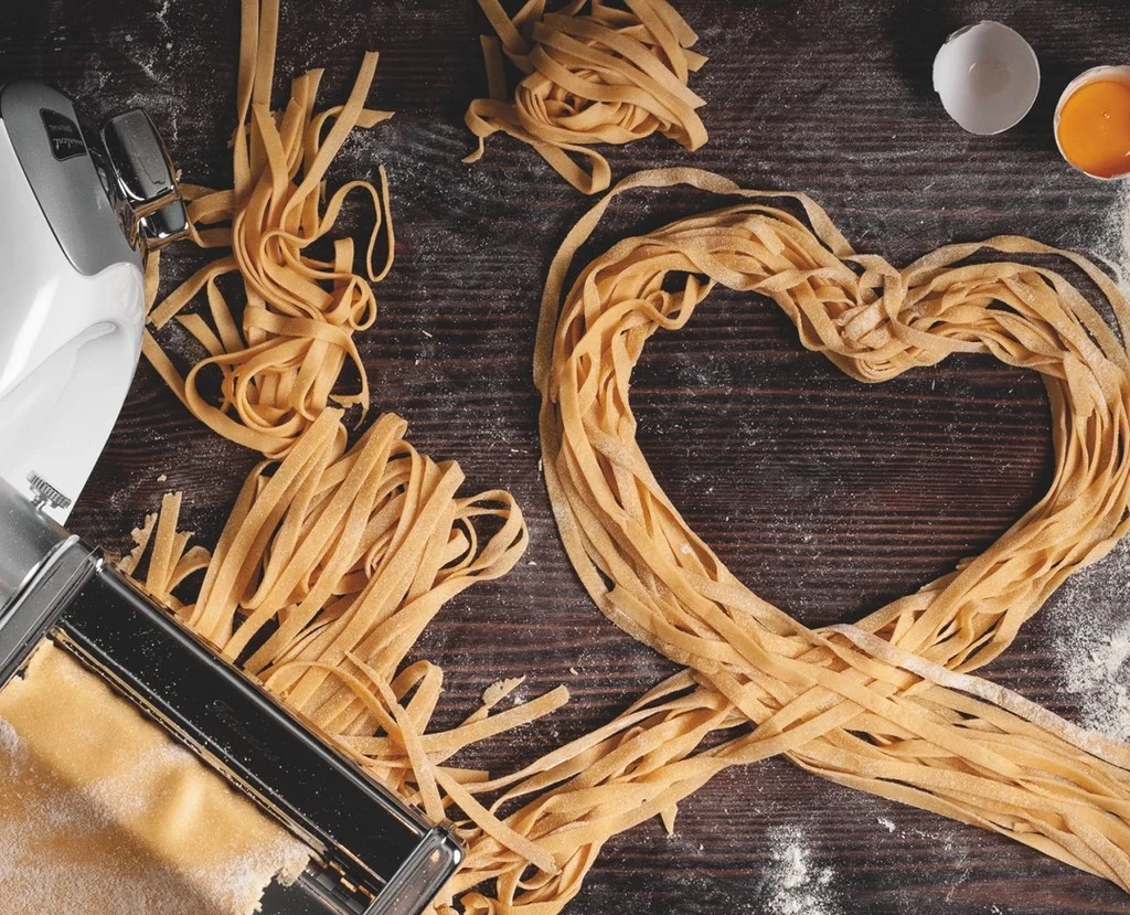 a picture of pasta shaped like a heart